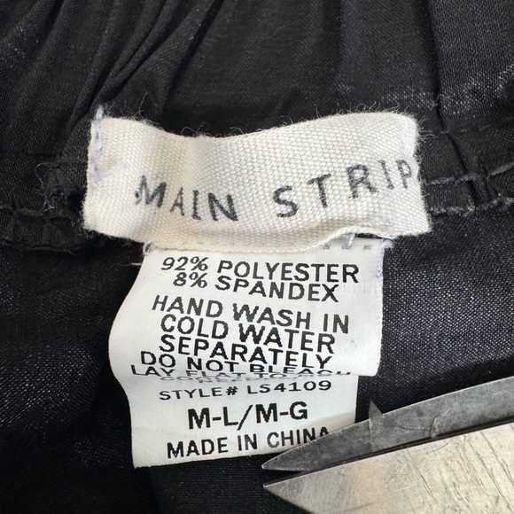 Main Strip Elastic Back Black A-Line Skirt Size M/L Party Holiday Dance Simmer - Picture 4 of 7